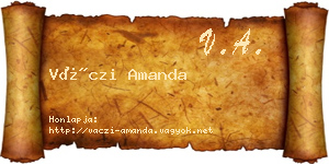 Váczi Amanda névjegykártya